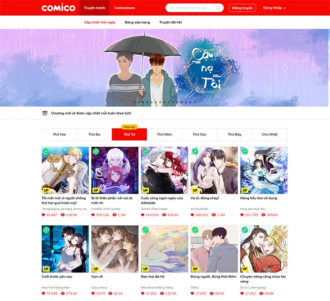 Mẫu template website truyện tranh đẹp mắt, hiện đại 5